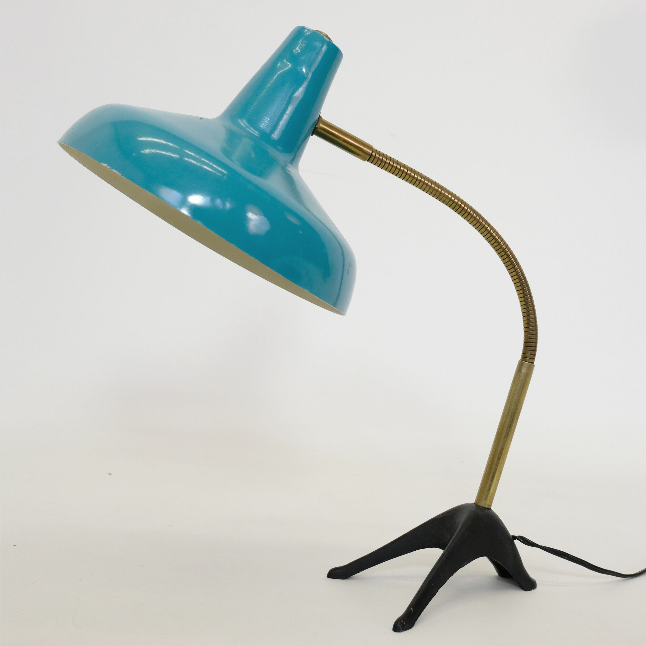 Turquoise modernist lamp from the 50
