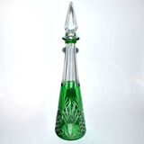 Saint-Louis Moselle crystal carafe with green overlay, size 9408 - H32cm