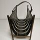 Vintage leather magazine rack, 50s