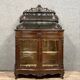 Boulle curved bookcase display case from the Napoleon III period in mahogany circa 1850