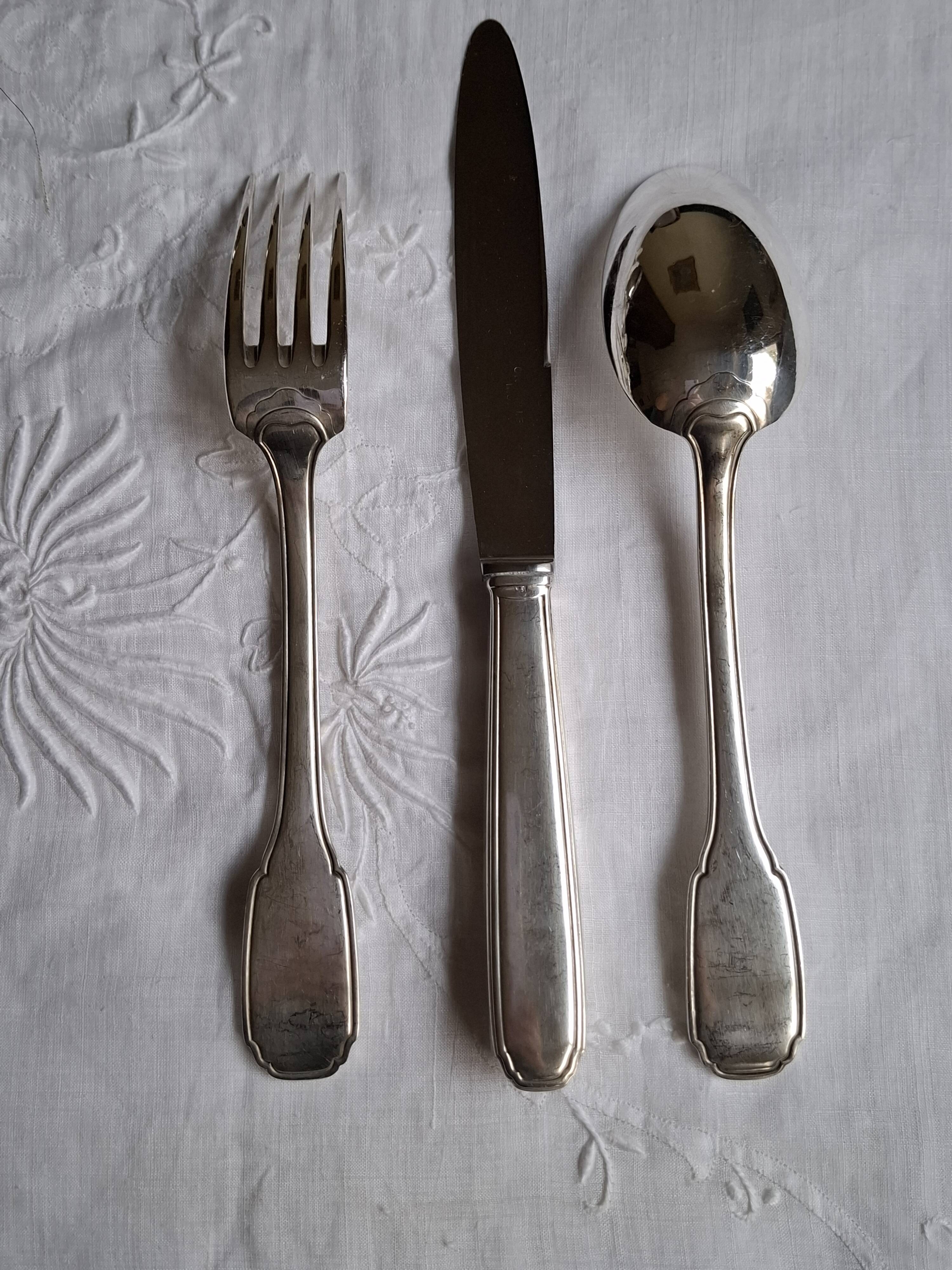 Orbrille 'Versailles' 89-piece silver cutlery set