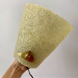 Applique murale en plexi jaune et métal doré années 60-70