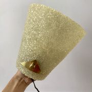 Applique murale en plexi jaune et métal doré années 60-70