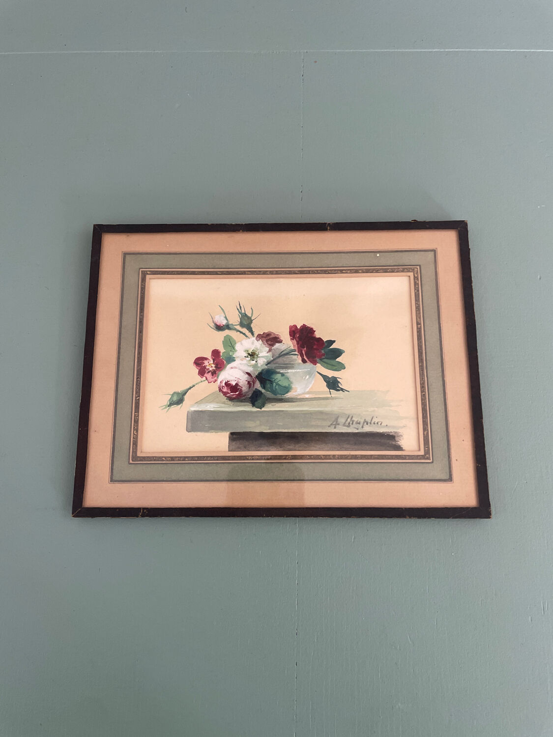 Arthur Chaplin watercolour painting still life bouquet of flowers