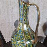 Glazed terracotta pitcher vase, ewer shape