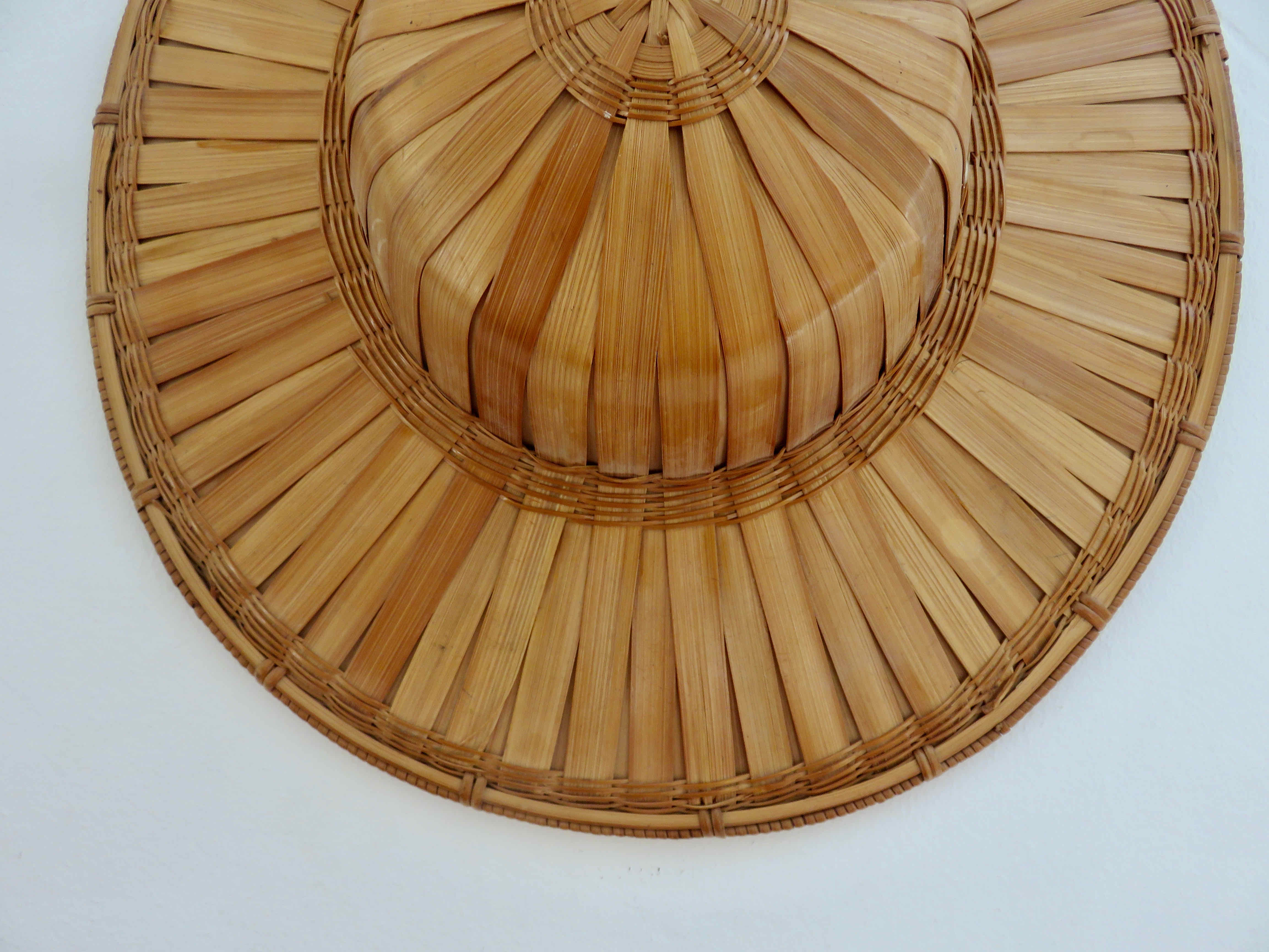 Hat, colonial helmet in bamboo 70s