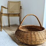 Grand panier en osier tressé