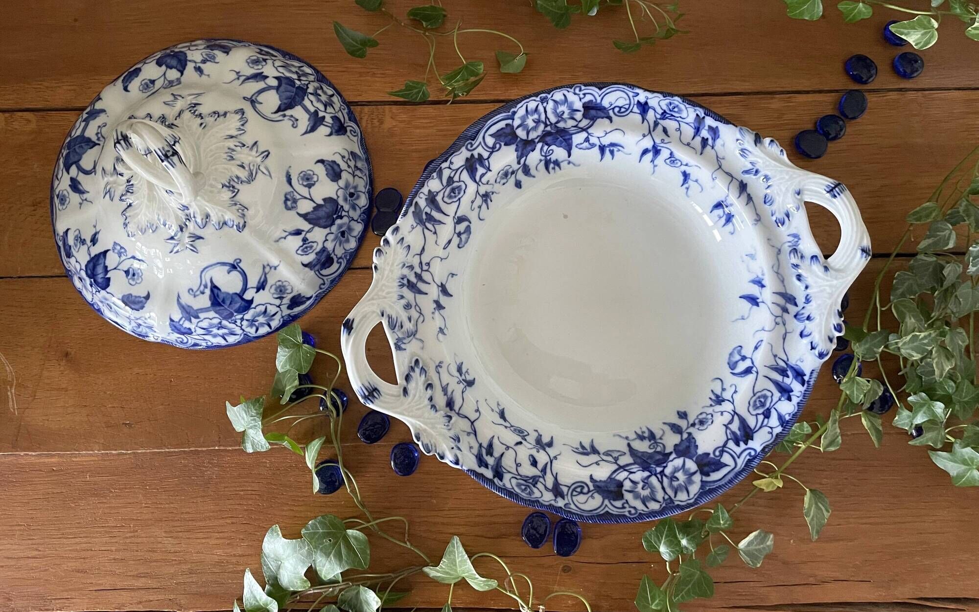Very old vegetable dish in Creil & Montereau earthenware.
