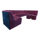 Vintage Snake modular sofa composed of 11 armchair modules and 3 velvet fabric poufs