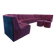 Vintage Snake modular sofa composed of 11 armchair modules and 3 velvet fabric poufs
