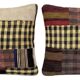 Set of 2 vintage kilim cushion covers 51x51 cm