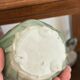 Cendrier rince-pinceaux porcelaine céladon vert caractères Fu Shou