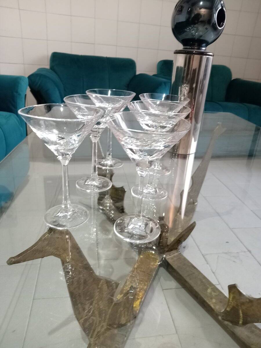 Censo crystal martini glasses, 1980s, set of 6