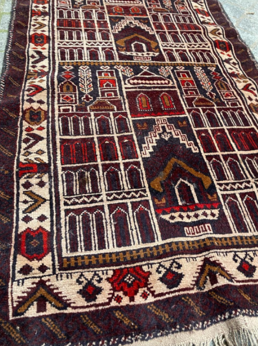 Afghan carpet Baluch vintage 140x86cm
