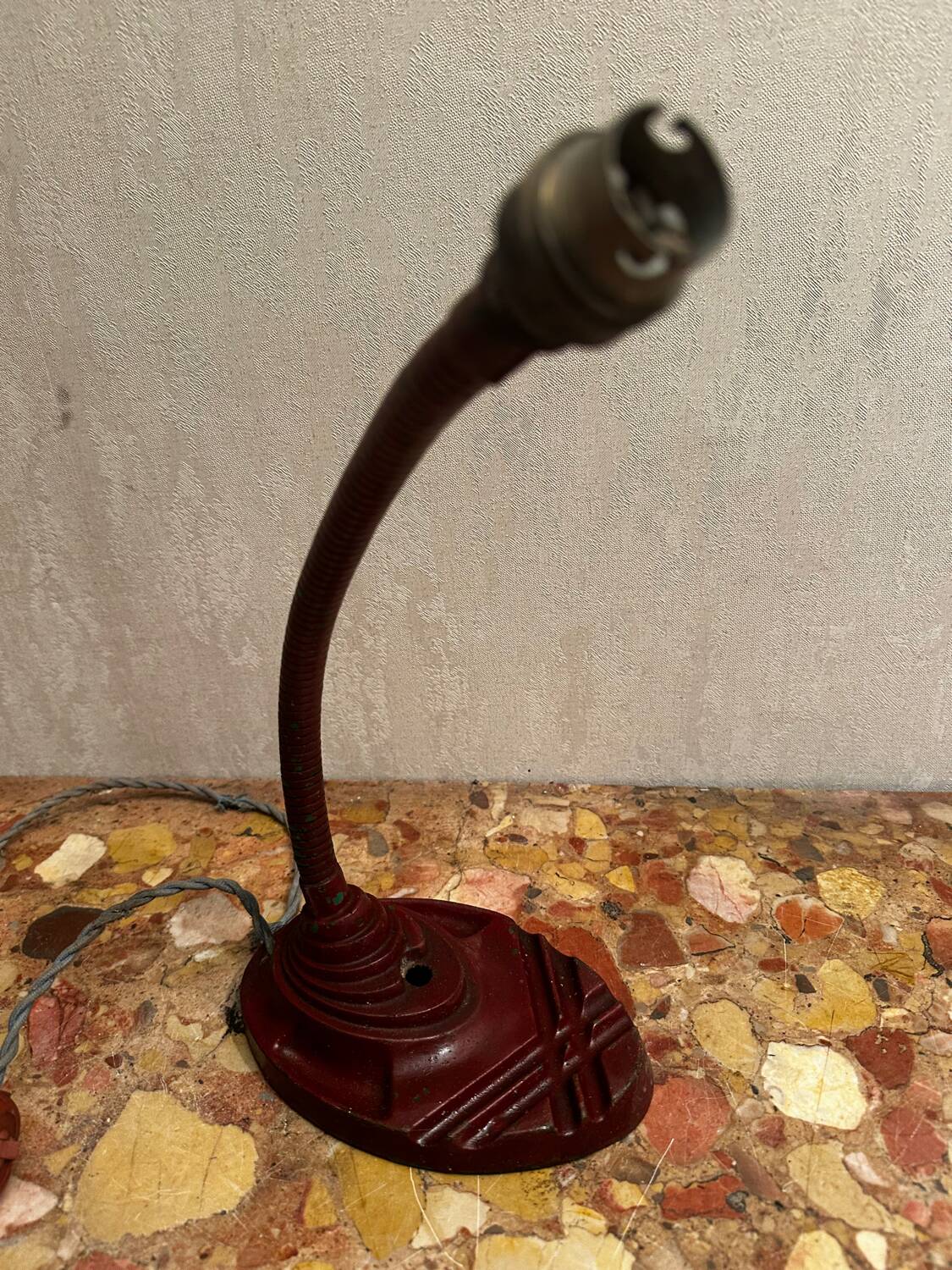 Art Deco lamp ERPE no 40 - Belgium 1930s/40s - Swan Neck Cast Iron