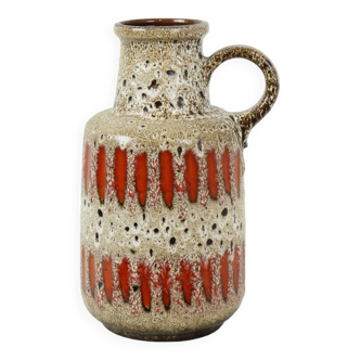 Vase fat lava allemagne de l’ouest faïence scheurich lora orange 408-40