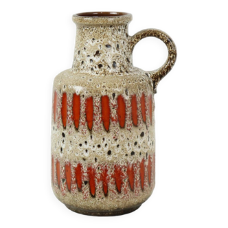 Fat Lava West Germany Earthenware Scheurich Lora Vase Orange 408-40