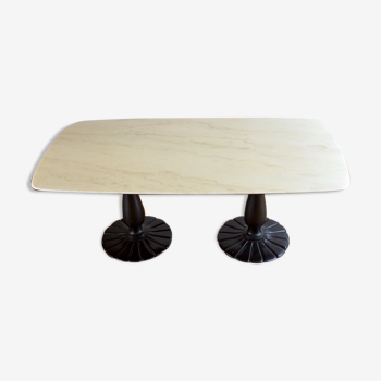 Art deco marble and wood table