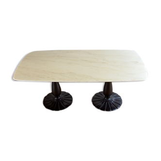 Art deco marble and wood table
