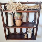 Vintage dark rattan wall shelf – Riviera & Bohemian style
