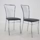 Set of Six Italian Chrome and Bouclé Dining Chairs, 1970s