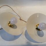 Duo of vintage opaline pendant lights