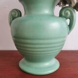 Jade green ceramic vase 40s