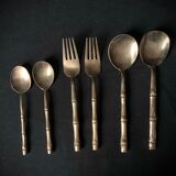 Couverts de table 12 personnes laiton bambou
