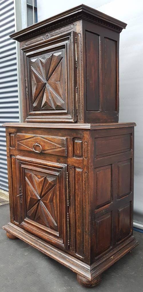 Louis XIII style two-piece recessed high wardrobe