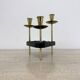 Mid century candle holder brass and lucite , 1970s