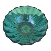Superbe Coupe / Saladier Vintage en Verre Vert Émeraude