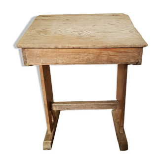 Children's desk made of natural oak wood vintage.