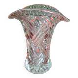 Vase en verre moulé ovale XX siècle