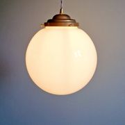 Art Deco suspension in white opaline, 1920s-30s