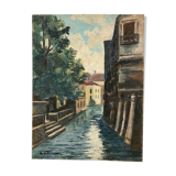 Vintage stream panel oil