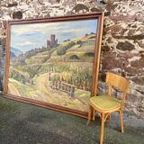 XXXL painting Alsatian landscape VINE Viticulture Harvest Vineyard By Théo