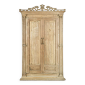Ancienne porte indienne à deux battants en bois massif sculpté