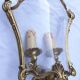 Pair of bronze and glass wall lights