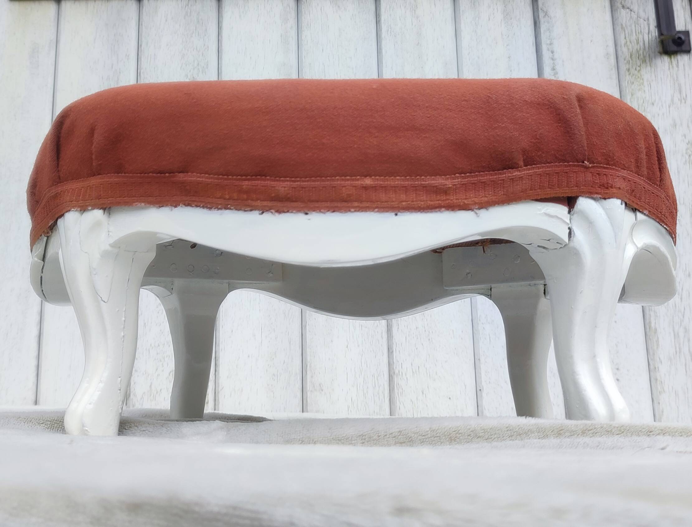 Renovated 19th century wooden footrest