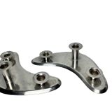 Paire de chandeliers boomerang en métal argenté Ercuis, XXème