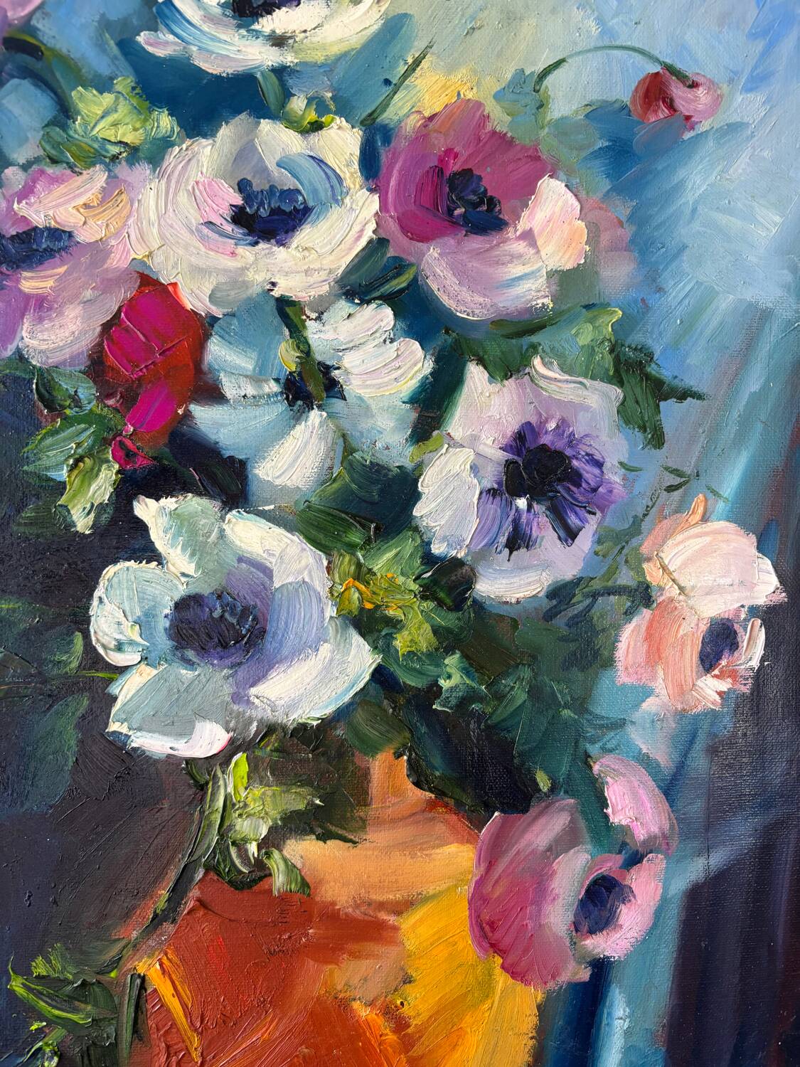 Oil on canvas "Bouquet of Flowers" signed Paumier