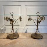 Palladio, pair of Italian cocktail side tables tables