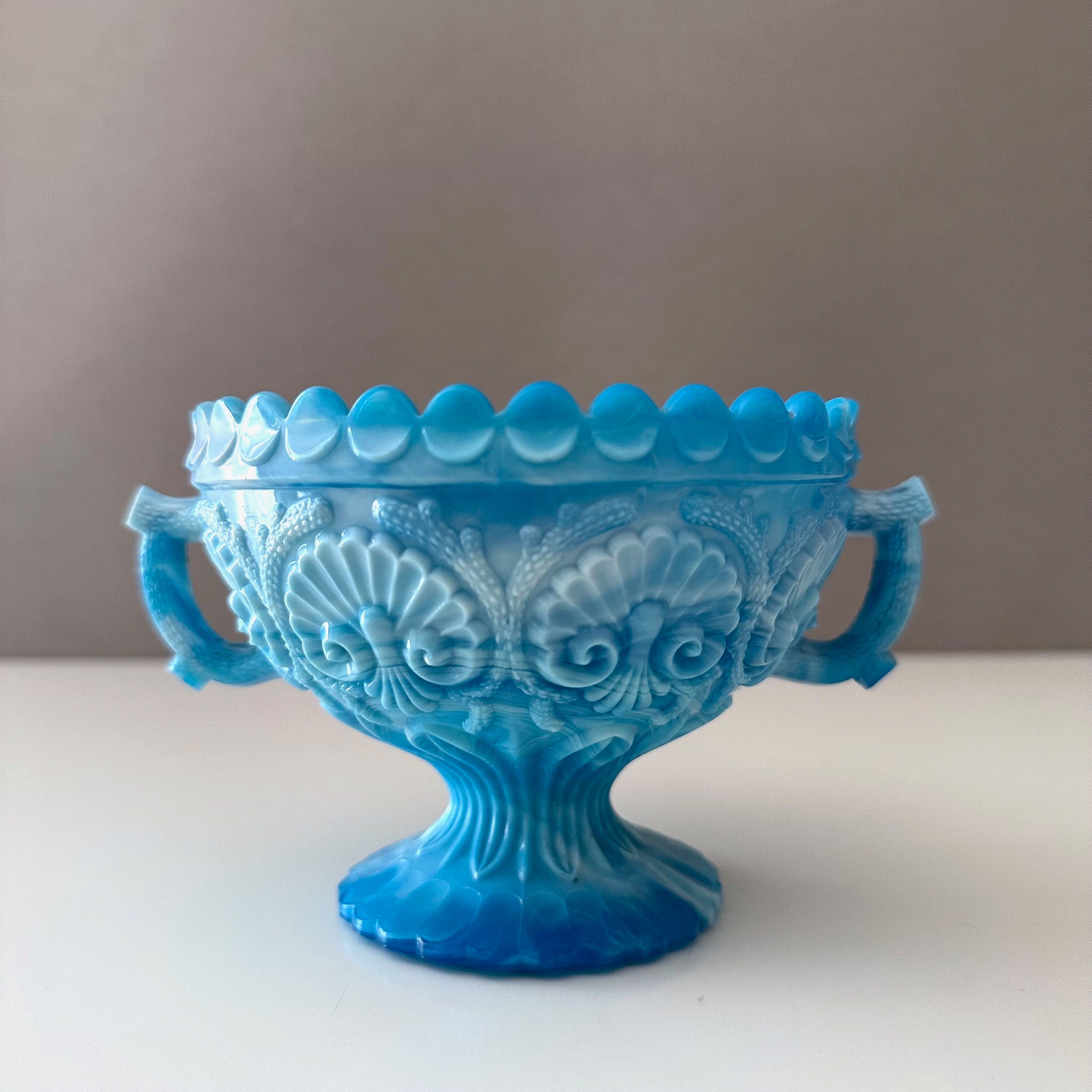 Victorian blue malachite glass bowl, Davidson
