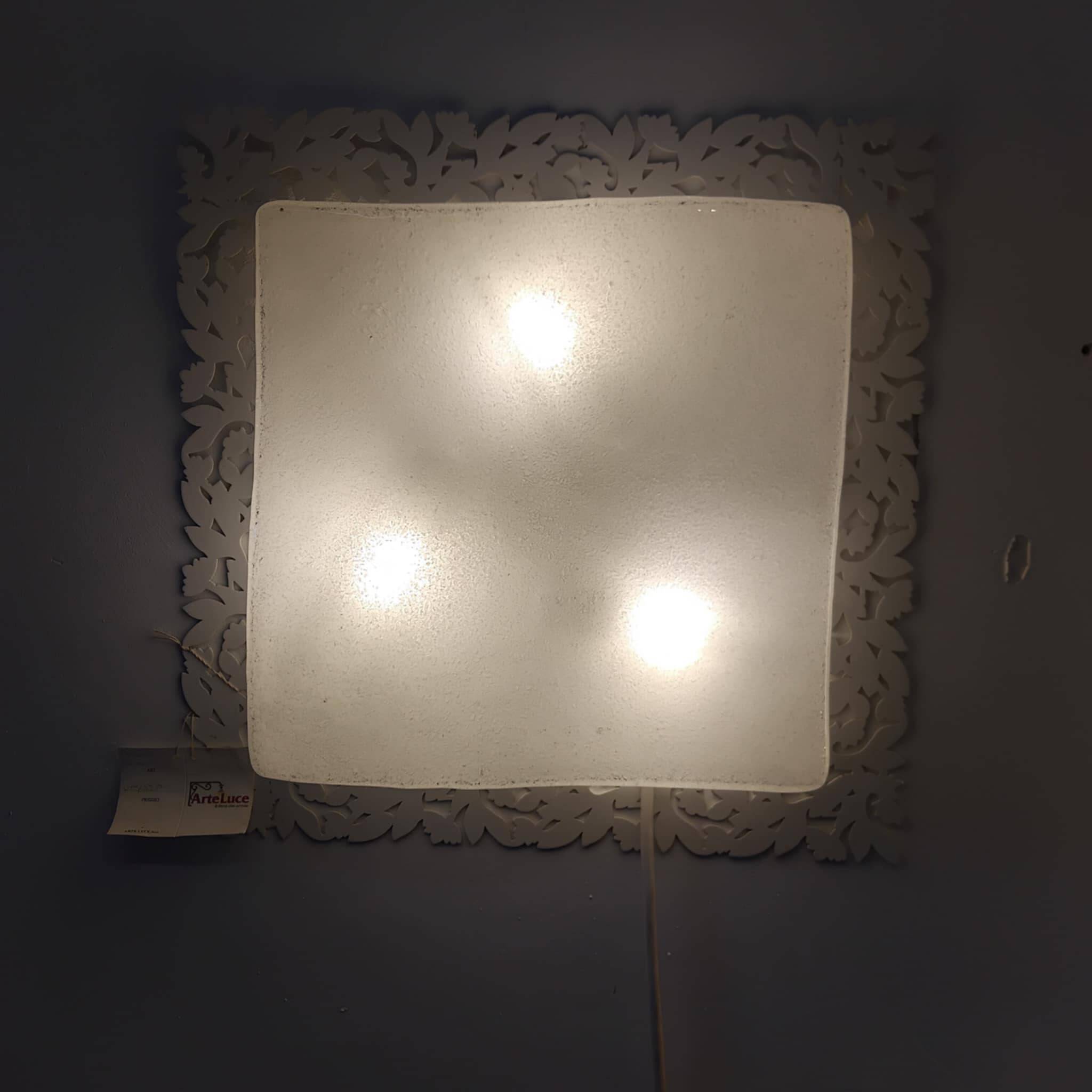 ARTELUCE applique murale carrée en verre de Murano et métal années 70/80