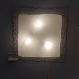 ARTELUCE applique murale carrée en verre de Murano et métal années 70/80