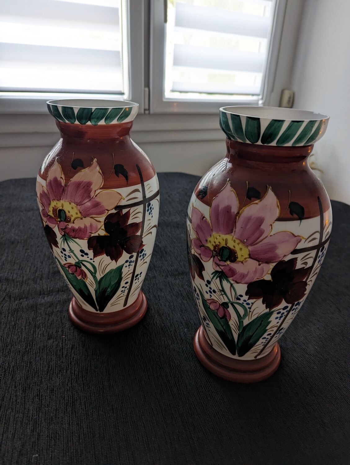 Pair of opaline vase