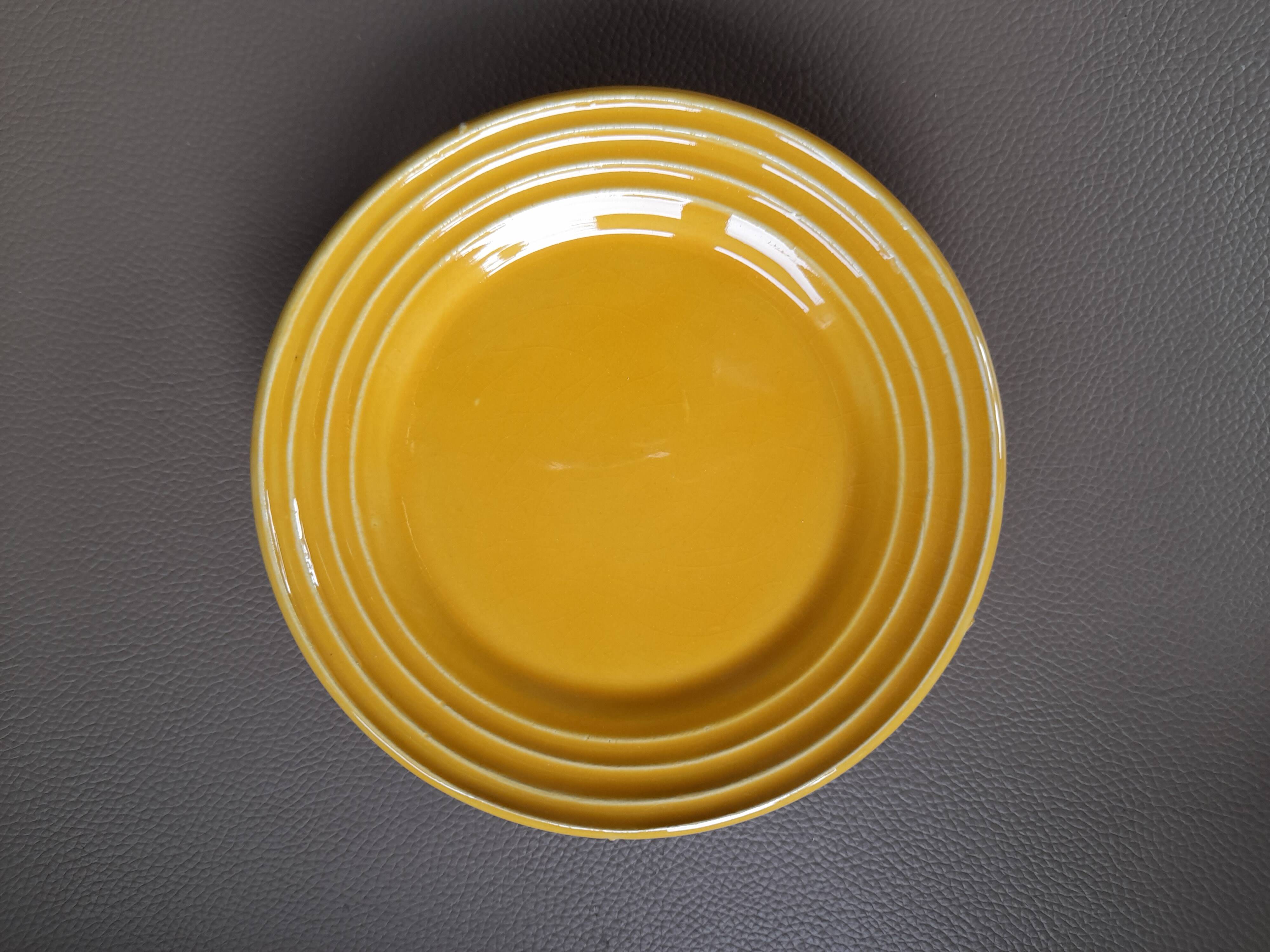 Antique yellow earthenware tea set