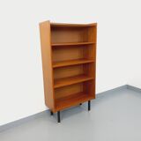 Vintage teak-style wooden bookcase from the 60s