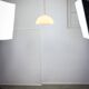 Lampe à suspension space age en plexiglas beige, italie, 1970s