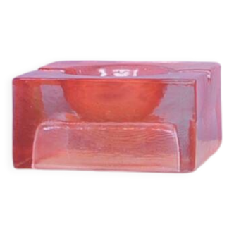 cendrier en verre rose vintage